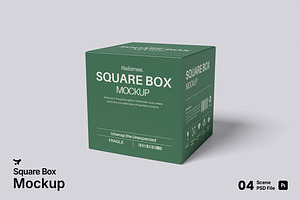 Square Box Mockup Bundle Set, a Packaging Mockup by Rielismee