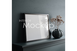 Frame mockup in home interior, a Print Template by Artjafara