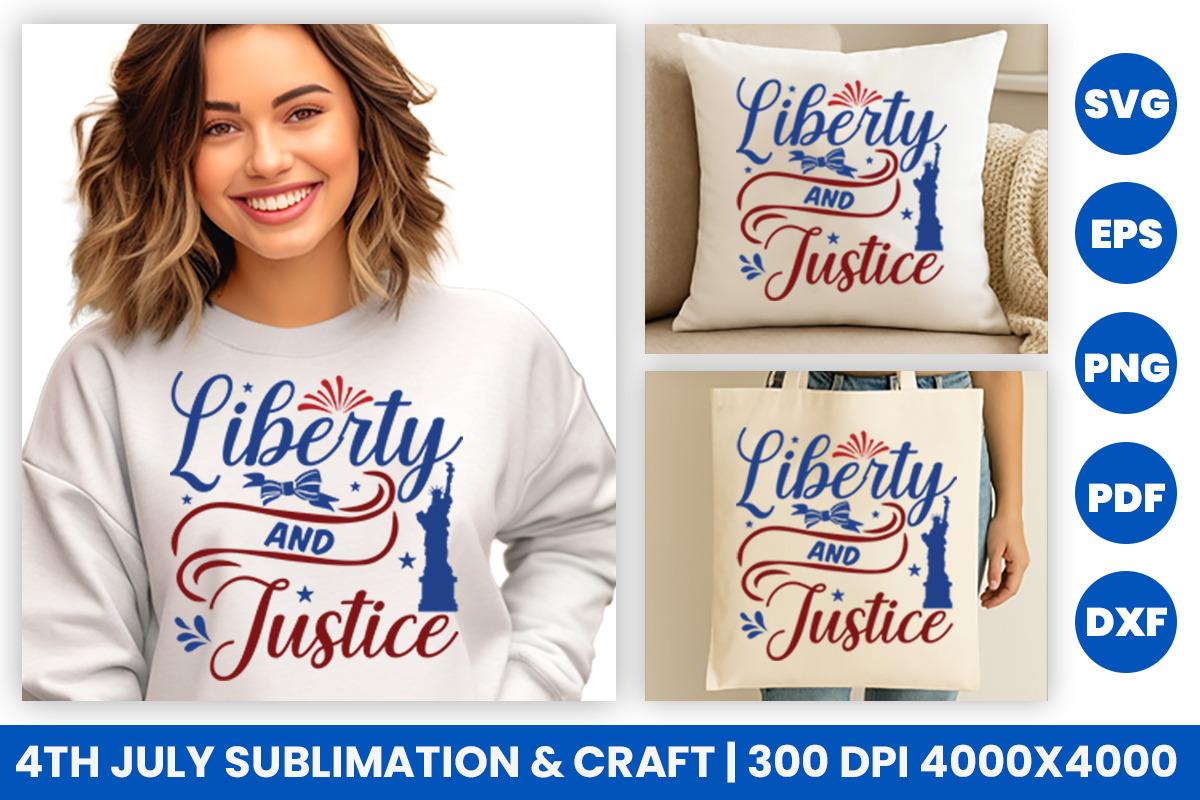 4th of July Liberty and Justice SVG, an Object Graphic by Creative Arslan (Photo 3 of 3)