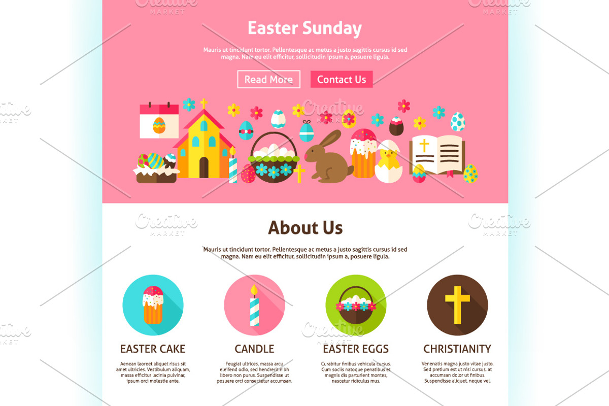 Happy Easter Web Banners, a Decorative Illustration by Anna_leni