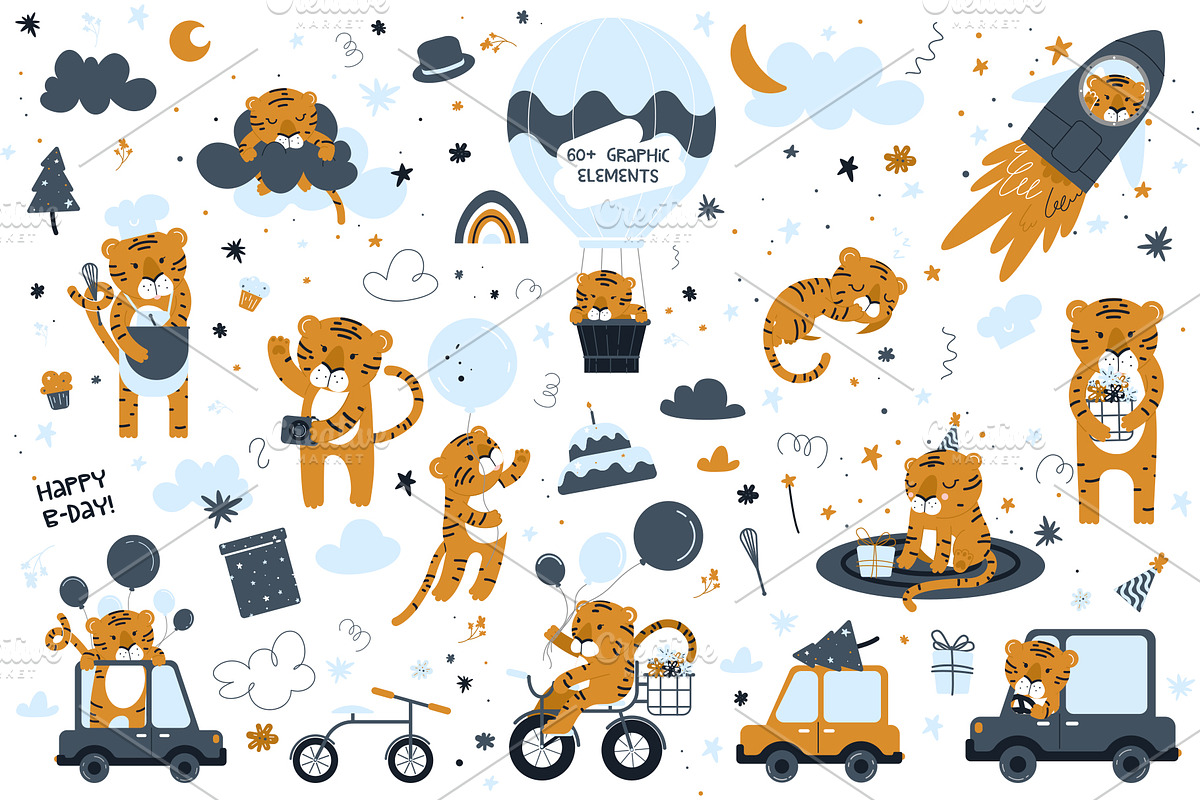 Baby tiger. Nursery print, an Animal Illustration by Re_Margarita_Art (Photo 3 of 9)