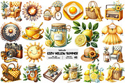 Cozy Yellow Summer Clipart, an Illustration by Pixels.Craft (Thumbnail 1 of 10)