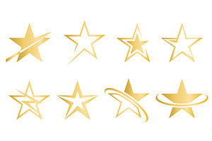 Golden creative stars in bold, an Object Illustration by Tati_Kli