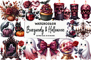 Burgundy & Halloween Sublimation Cli, an Illustration by DreamArtGraphic (Thumbnail 1 of 5)