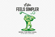 Cartoon Frog Golfer T-Shirt Design, a Sport Illustration by shaondesigns (Thumbnail 2 of 6)