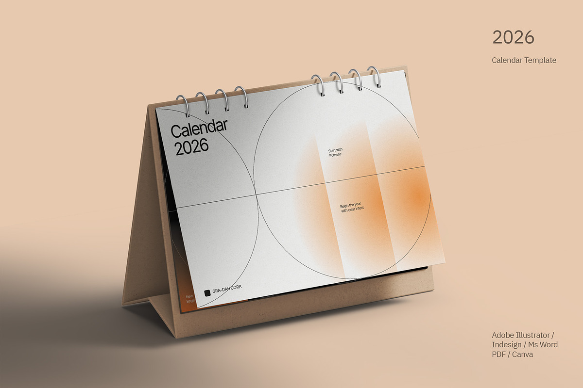 2026 Desk Calendar - Gradah