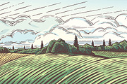 Rural landscape with Farm, an Illustration by Countryside life (Thumbnail 5 of 9)