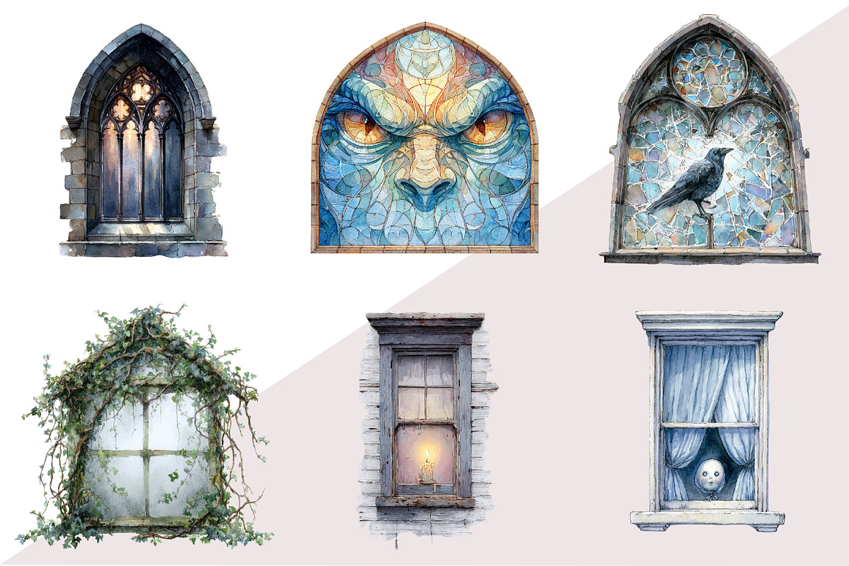 Halloween Spooky Window Clipart, an Illustration by Design Market (Photo 3 of 3)