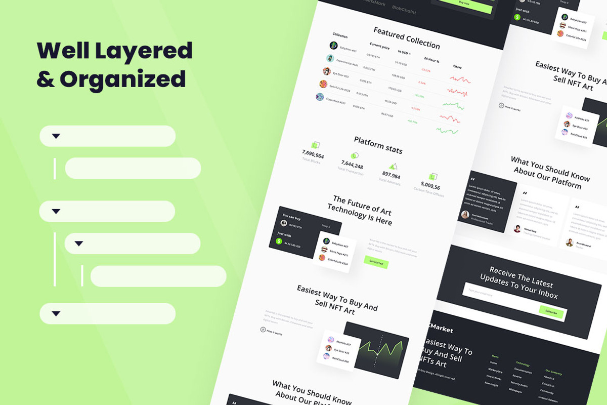 NFT Stocks Web Design, a Wireframe Template by INSPR STD (Photo 5 of 6)