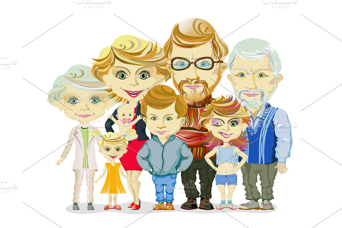 Happy family illustration, a Person Illustration by Yayasya
