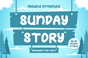 Sunday Story Font, a Handwritten Font by QR Design Studio (Thumbnail 1 of 6)