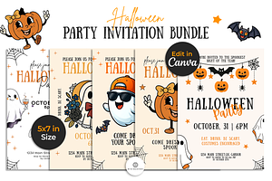 Halloween Invitation Template Bundle, a Brochure Template by Nina Shaw