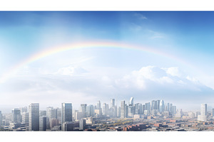 pastel white rainbow background ai, an Abstract Photo by pikepicture