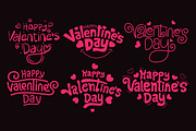 Happy Valentine's Day lettering Set., a Decorative Illustration by ashek (Thumbnail 3 of 3)