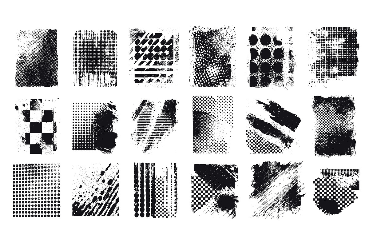 Punk grunge texture vector set, a Texture Graphic by Ksania