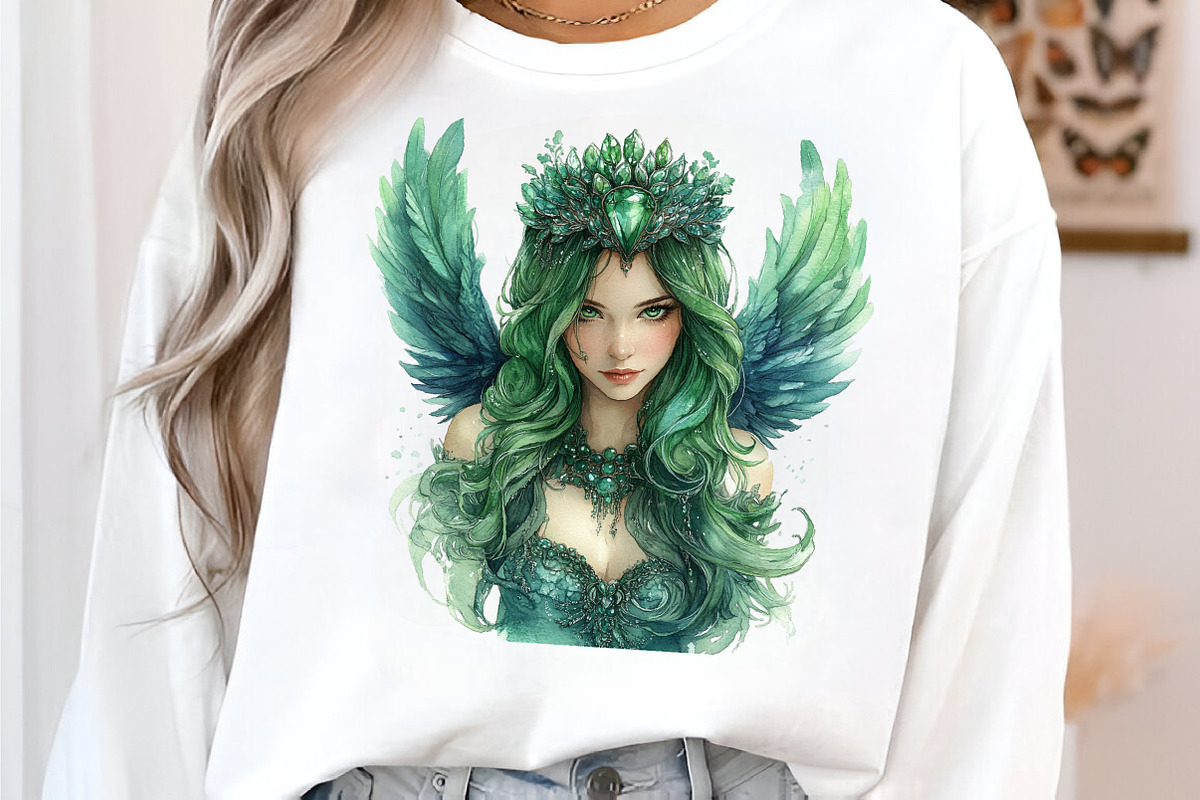 Green Stone Angel Figures PNG, an Illustration by SinaCreation (Photo 4 of 7)