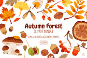 Autumn Forest Clipart Bundle, a Seasonal Illustration by vik.stock (Thumbnail 1 of 5)