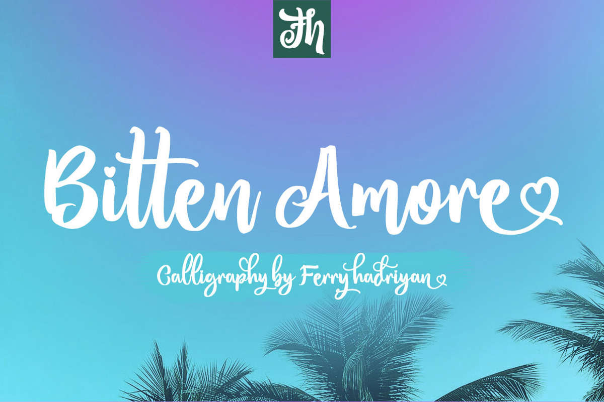 Bitten Amore - Script Font, a Script Font by FHFont (Photo 10 of 10)
