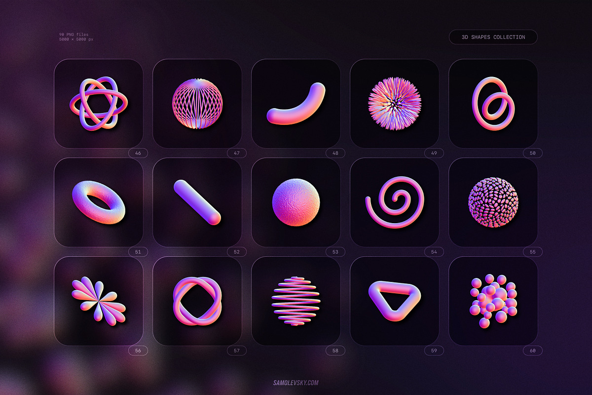 3D Shapes Collection – 90 Renders, an Object Graphic by Samolevsky (Photo 8 of 13)