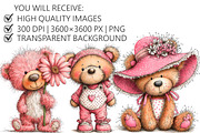 Whimsical Teddy Bear Clipart, an Illustration by Pixels.Craft (Thumbnail 2 of 5)