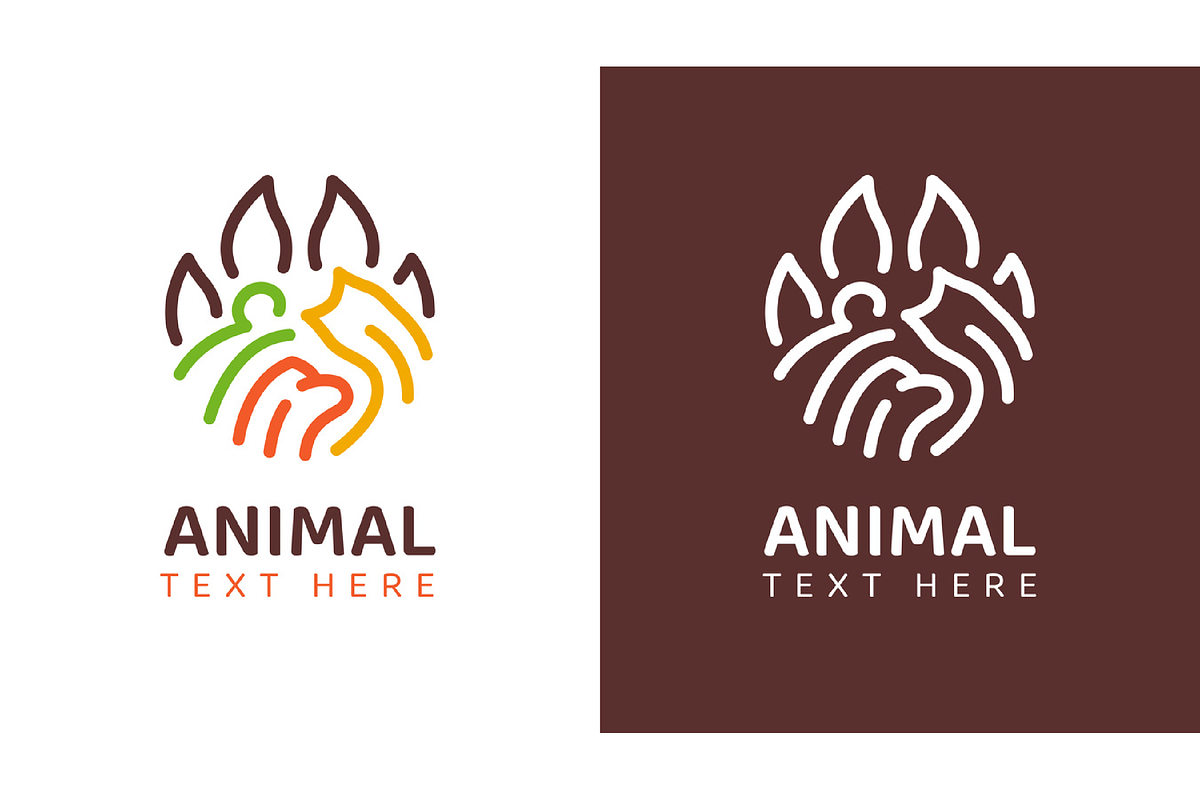 Animals paw logo hospital, a Branding & Logo Template by Lucky Xtian