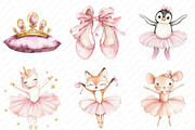 Watercolor Little Ballerina Clipart, an Illustration by Watercolor design (Thumbnail 3 of 12)