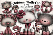Whimsical Christmas Fluffy Cats, an Illustration by Dream Creation (Thumbnail 1 of 7)