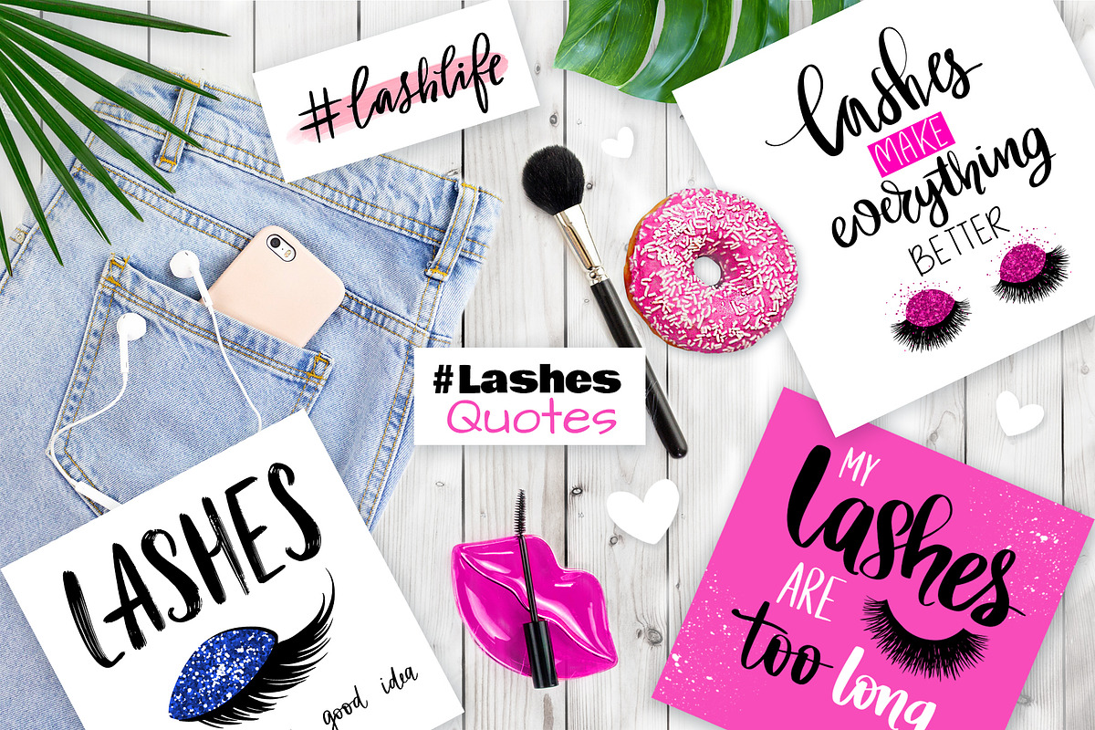 Lashes quotes for fashion girls., a Decorative Illustration by Yana Lesiuk (Photo 1 of 9)
