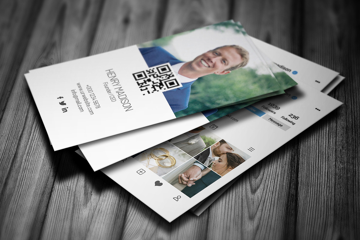 Modern Instagram IG Business Card, a Business Card Template by Saman Osama (Photo 3 of 5)