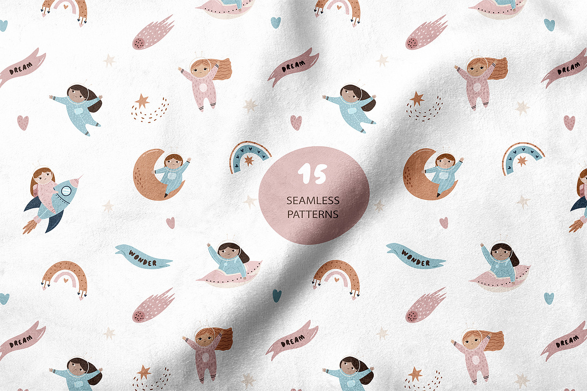 Cute Cosmic Astronaut Girls, an Illustration by danceyourlife (Photo 8 of 14)