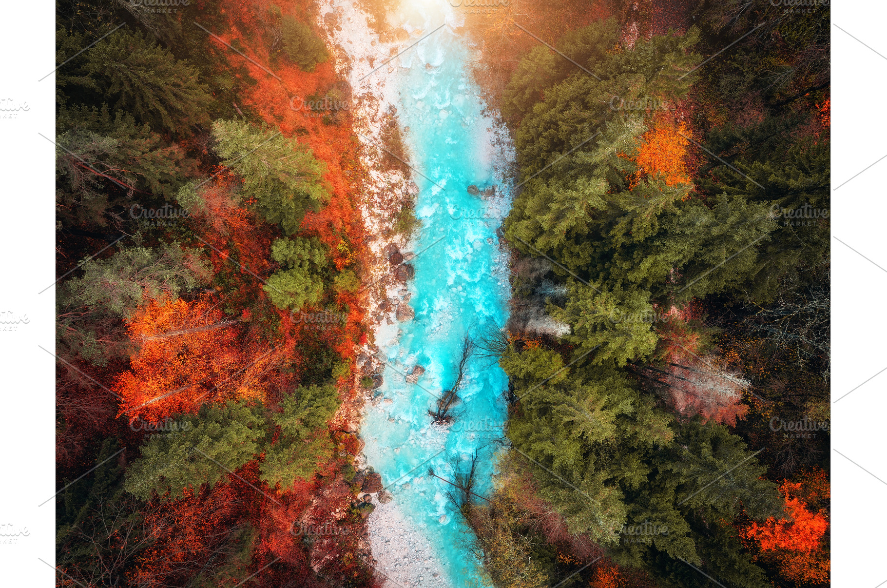 Aerial view of mountain river in, a Nature Photo by den-belitsky
