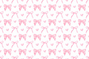 Pink Bows & Hearts Seamless Pattern, a Decorative Illustration by Stellalunarts (Thumbnail 2 of 4)