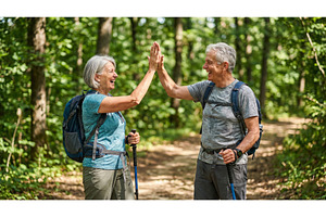 Seniors Enjoy Hiking Together, an Animal Photo by CREATIVEDEF