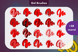 3D Gel & Shiny Brushes For Procreate