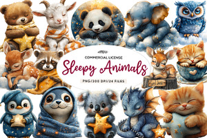 Sweet Dreams Sign,Sleepy Animals, an Illustration by CreationArt