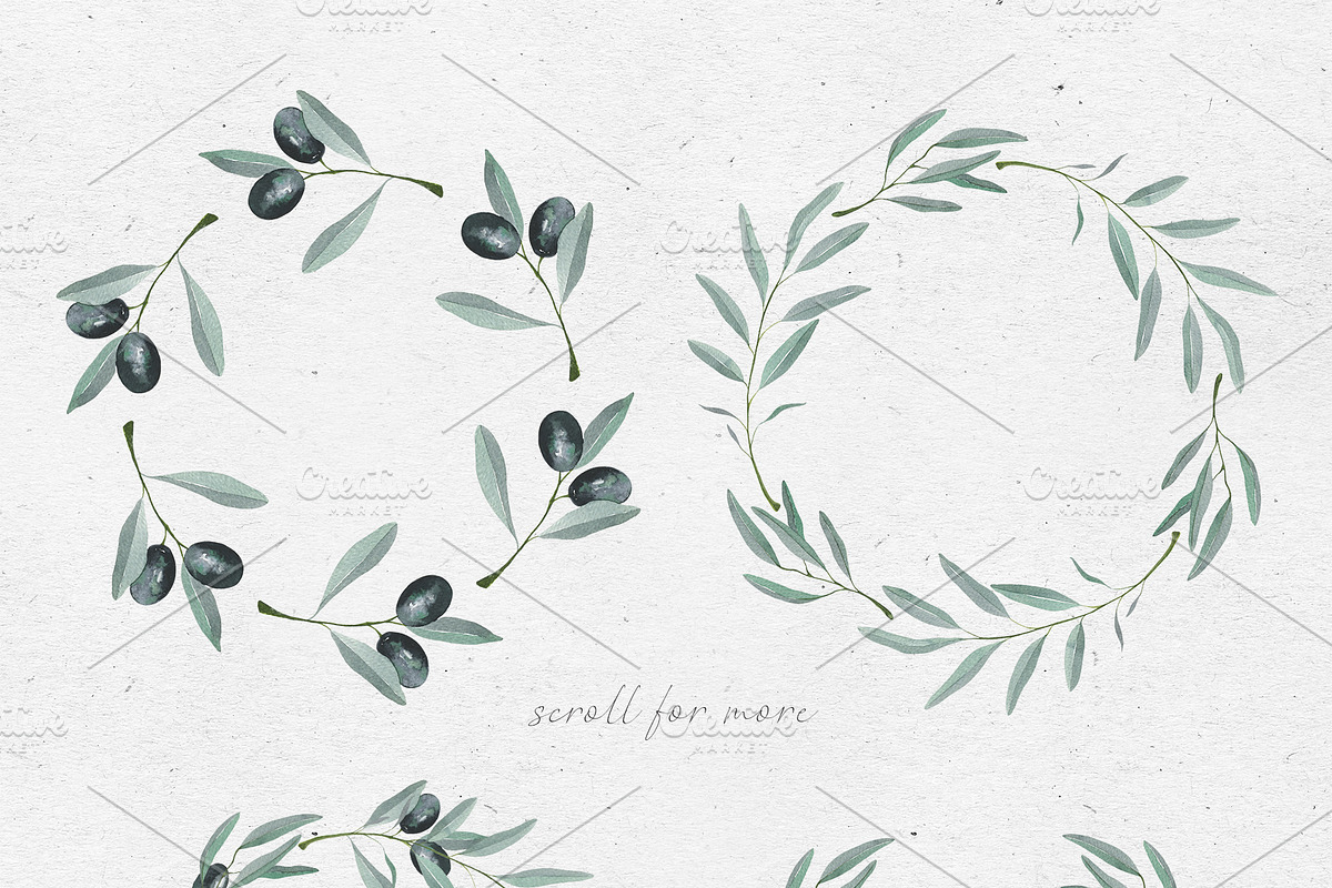 Watercolor Olives, an Illustration by Maria's little shop (Photo 3 of 7)