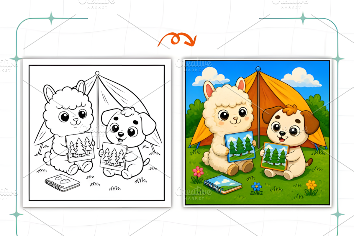 Summer Camping Bold Easy Coloring, a Seasonal Illustration by Ink Gallery (Photo 5 of 7)