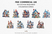 Christmas Santa Elf House Clipart, a Seasonal Illustration by Rabbit Heart (Thumbnail 5 of 10)