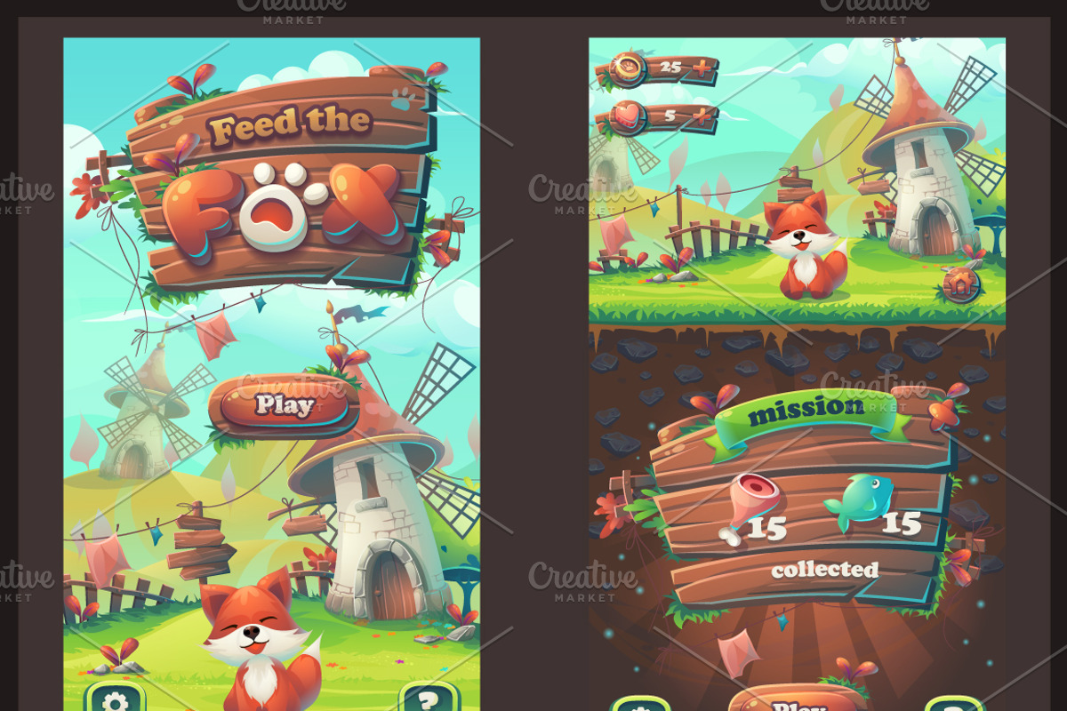 Feed the Fox GUI, an Illustration by Nearbirds (Photo 2 of 5)