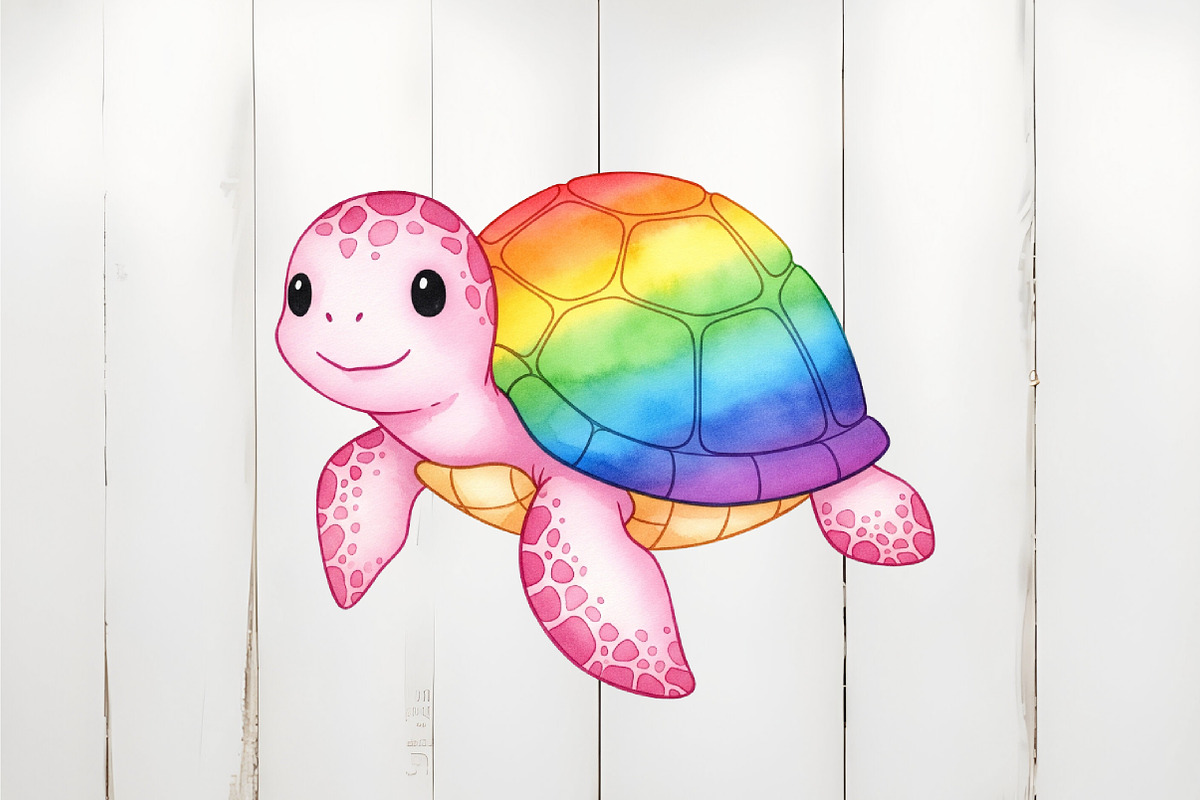 Pink Sea Turtle Clipart PNG, an Illustration by Watercolor design (Photo 4 of 6)