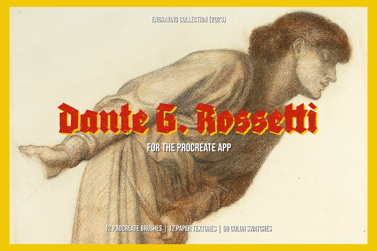 Dante Gabriel Rossetti Procreate Kit, a Brush Add-On by Digi Life (Photo 1 of 9)