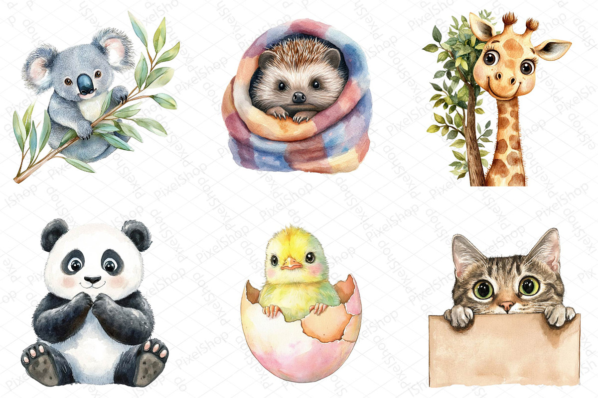Animal Peeking Around Corner Clipart, an Illustration by DreamPrint404 (Photo 3 of 5)