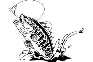 Mutant Bass Fish Cartoon Character