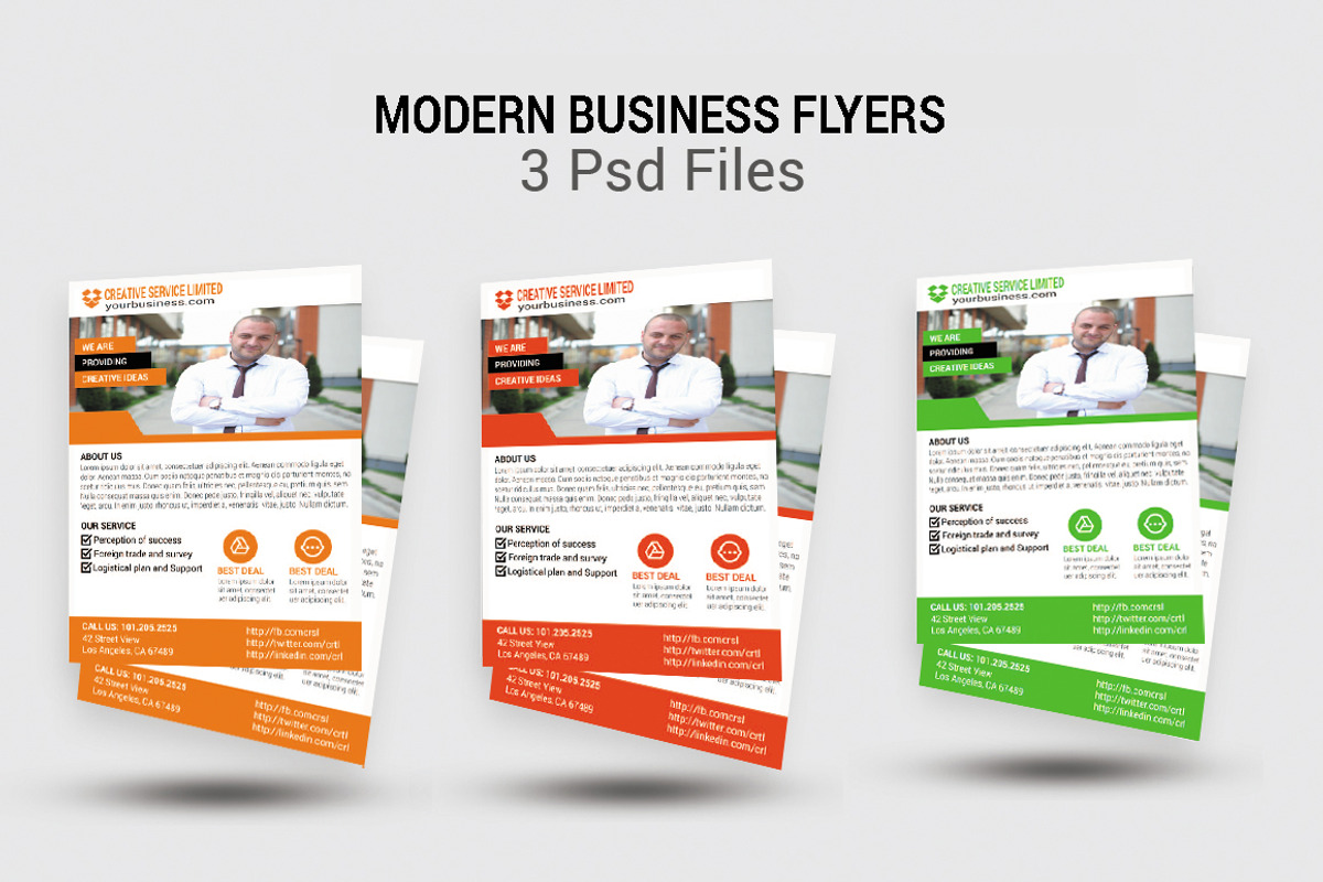 Modern Business Flyers, a Marketing Template by erikadesign (Photo 1 of 6)