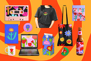 Psychedelic 80s pop art flowers, an Illustration by okchizh (Thumbnail 4 of 9)