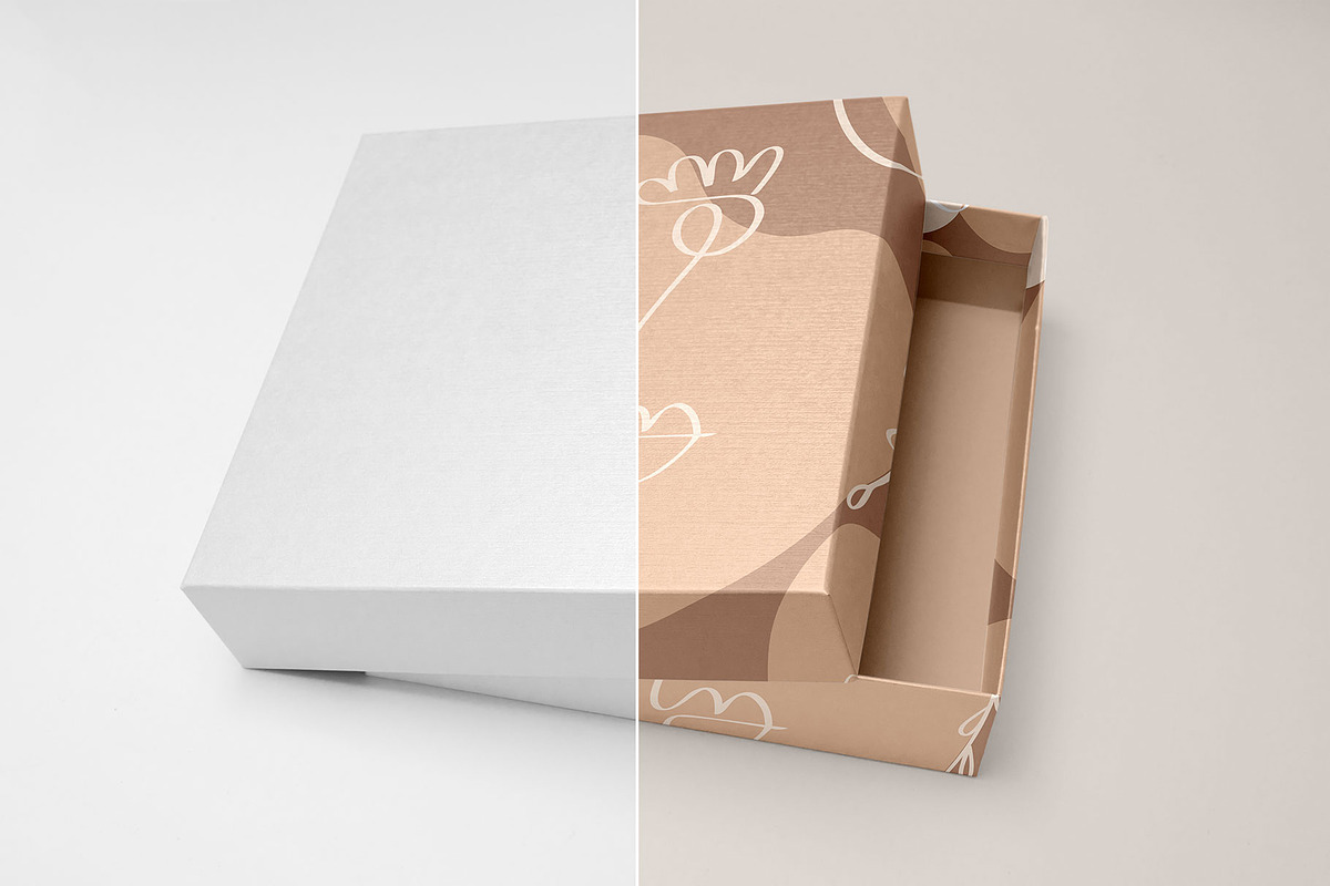 Packaging Gift Box Mockup | Layered, a Packaging Mockup by bazarova (Photo 9 of 11)