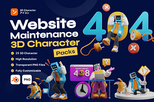 Website Maintenance 3D Character