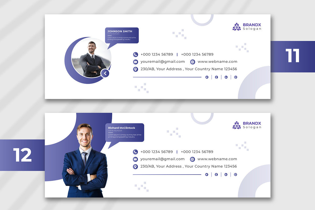 Modern Email Signature Template, a Templates & Theme by pixelcreatx (Photo 6 of 9)