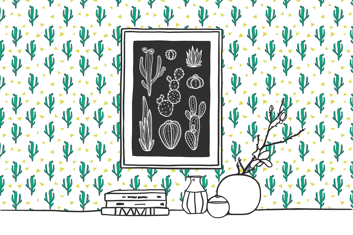 10 Cactus Patterns, a Pattern Graphic by Apolinarias Art (Photo 6 of 9)