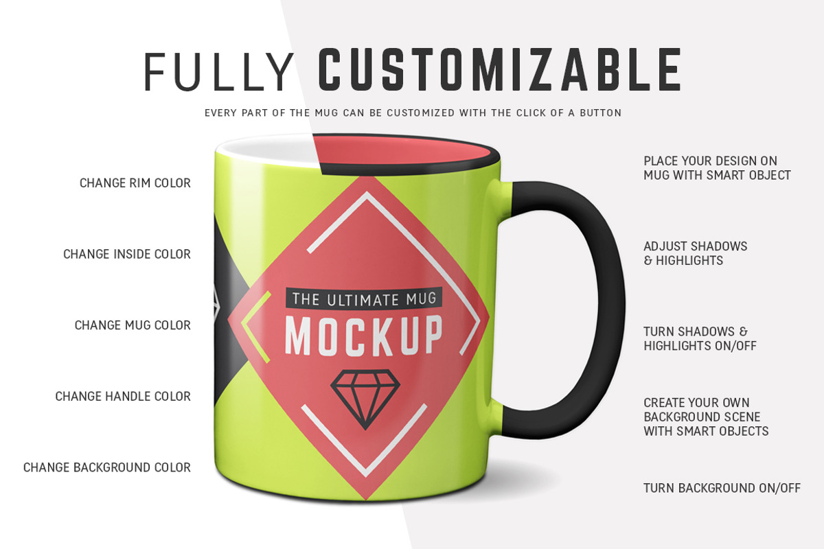 11 oz & 15 oz Mug Mockups (PSDs), a Cups & Container Mockup by Ultimate Mockups (Photo 5 of 11)